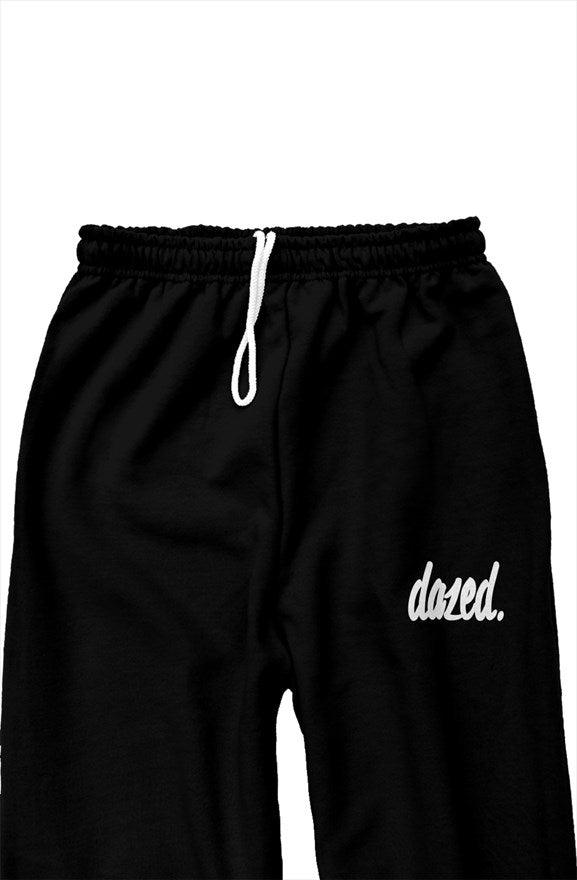 White "dazed." Staple Logo | Gildan Classic Sweatpants | Dazed Empire