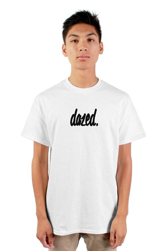 White "dazed." Staple Logo | Gildan Mens T Shirt | Dazed Empire