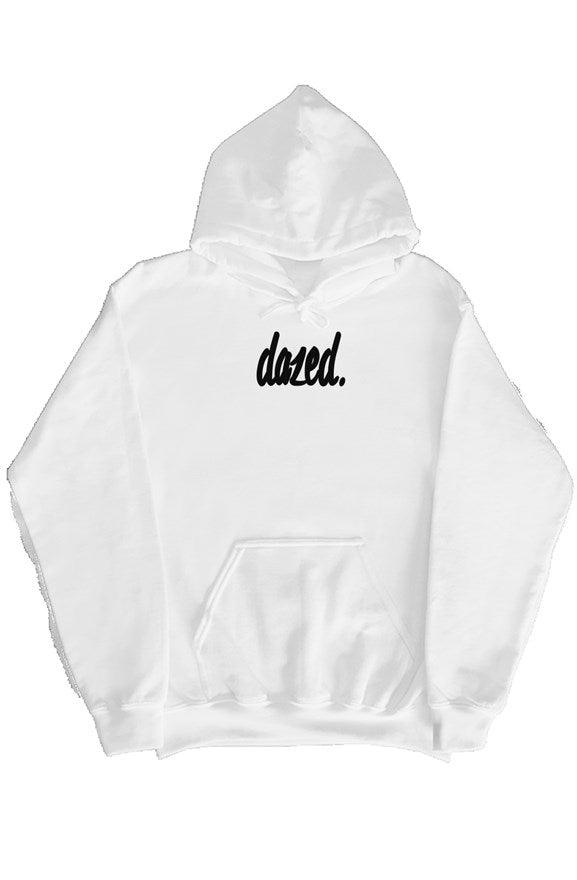 White "dazed." Staple Logo | Gildan Mens Hoodie | Dazed Empire