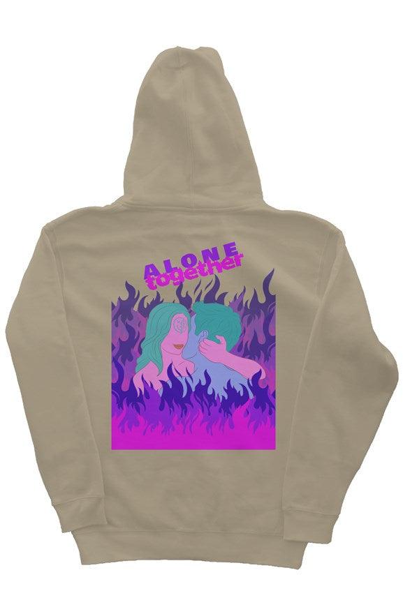" Alone Together " Design Mens Graphic Pullover Hoodie  | Dazed Empire