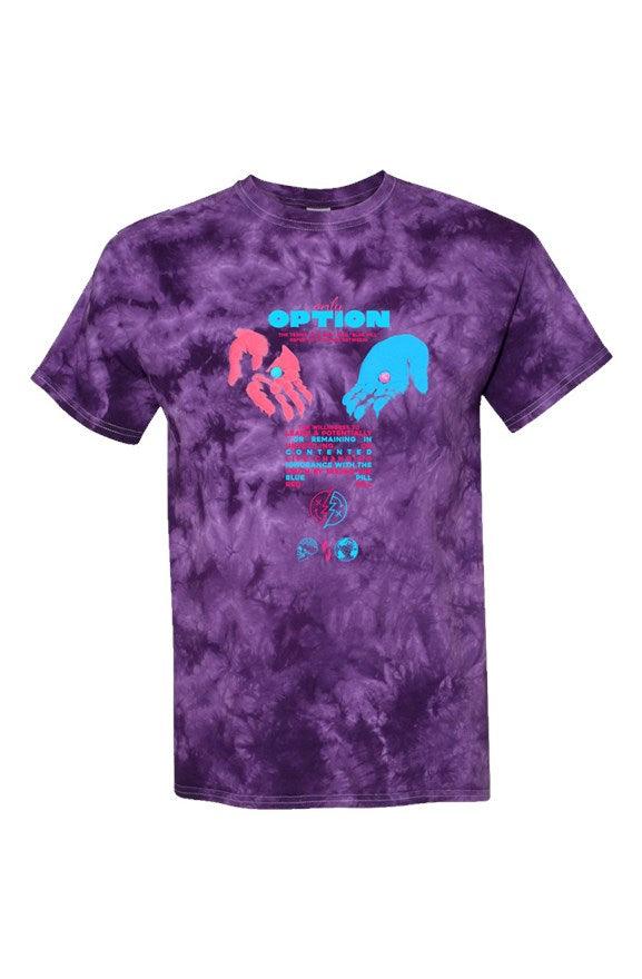 " Only Option " Design Graphic Purple Crystal Tie-Dye Tee| Dazed Empire