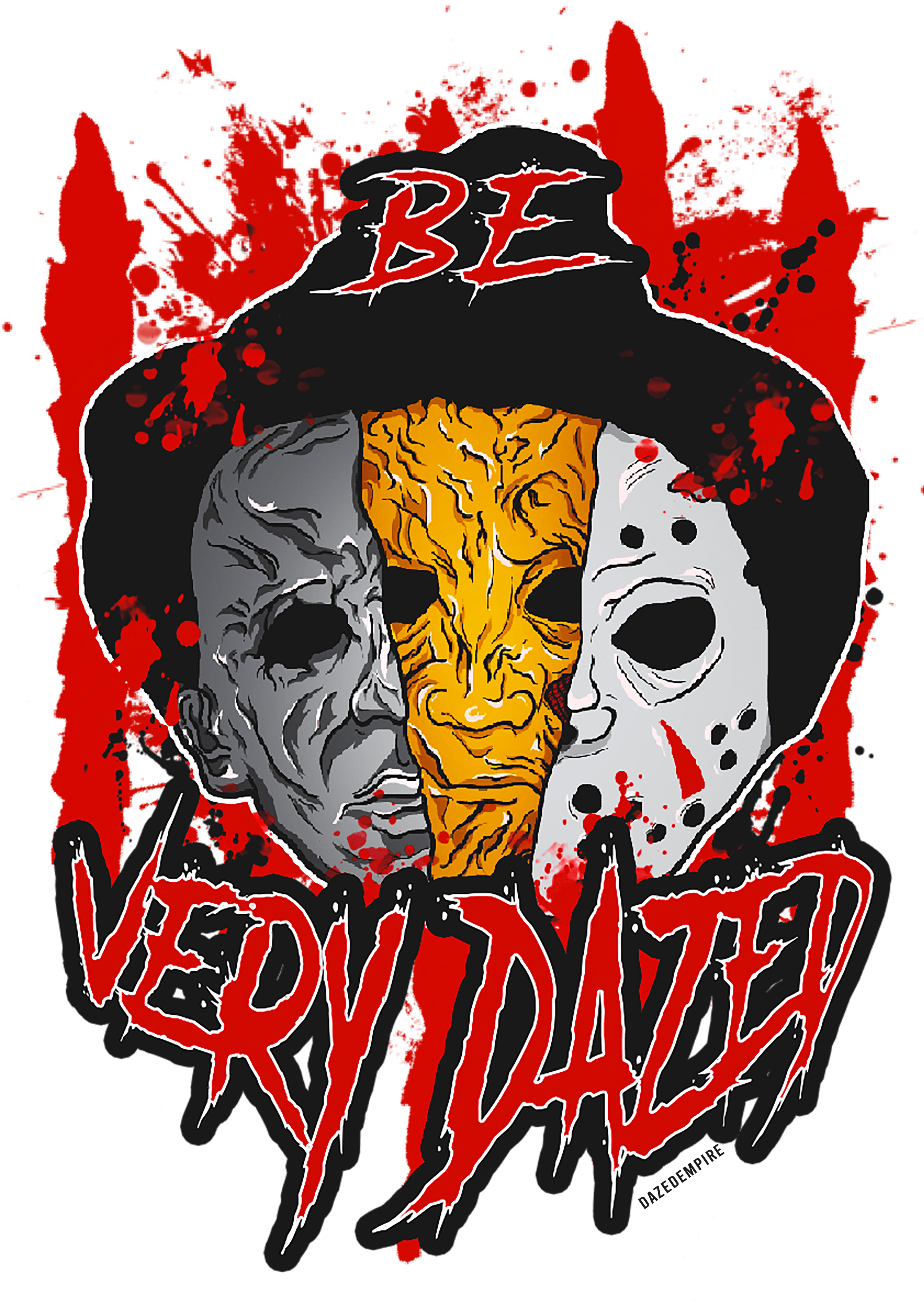 " Be Very Dazed " Design Graphic Red Crystal Tie-Dye Tee | Dazed Empire - Dazed Empire
